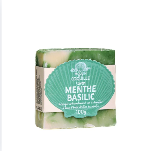 Savon Menthe et Basilic artisanal du Moulin de la Coquille
