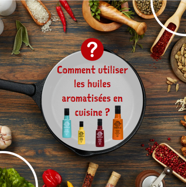 Huiles d'olives aromatisées en cuisine