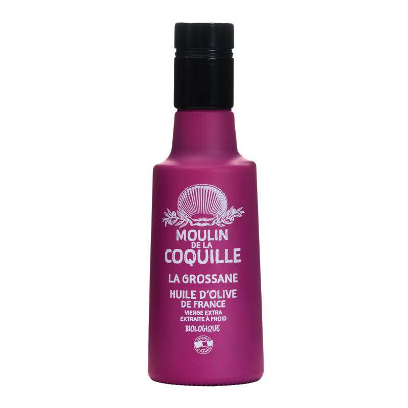 Bouteille en verre d'huile d'olive biologique Française de Grossane issue de nos vergers provençaux