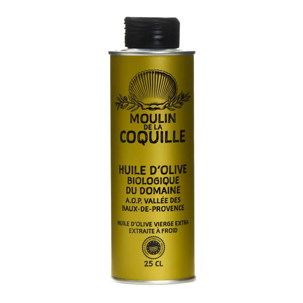 Bidon en fer alimentaire huile d'olive BIO AOP Vallée des Baux de Provence Fruité vert
