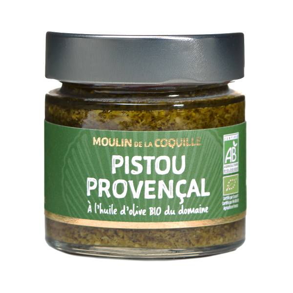 Pistou vert Bio Provençal fabriqué sur notre domaine familial aux pieds des Baux de Provence